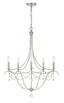 Crystorama Metro 5 Light Crystal Beads Antique Silver Chandelier