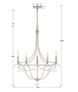 Crystorama Metro 5 Light Crystal Beads Antique Silver Chandelier
