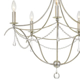 Crystorama Metro 5 Light Crystal Beads Antique Silver Chandelier