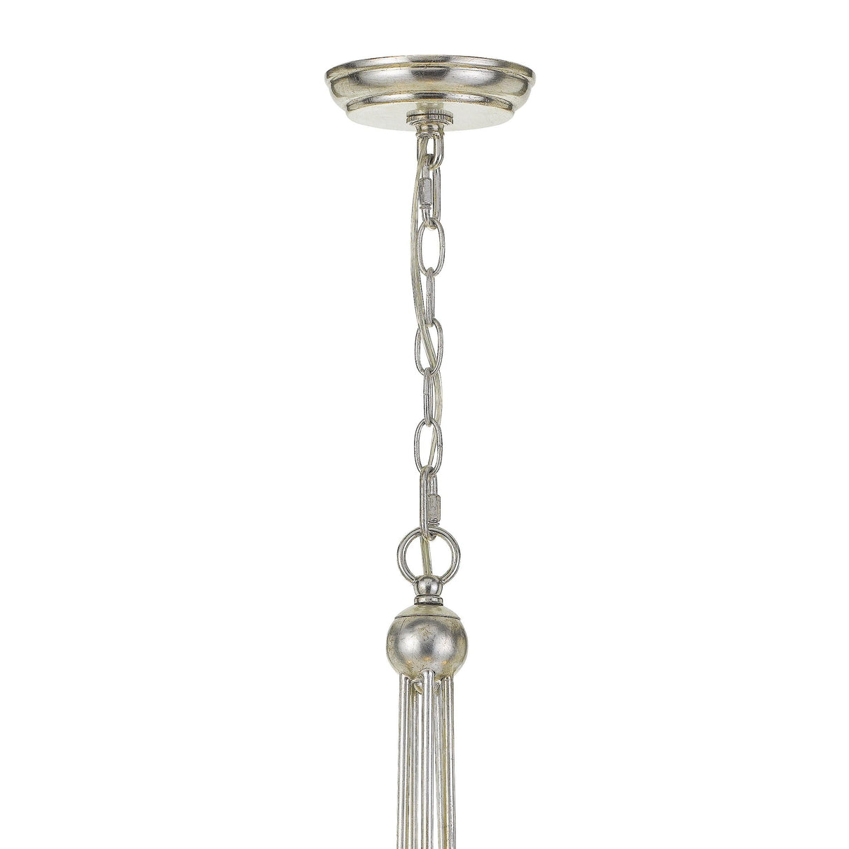 Crystorama Metro 5 Light Crystal Beads Antique Silver Chandelier