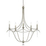 Crystorama Metro 5 Light Crystal Antique Silver Chandelier