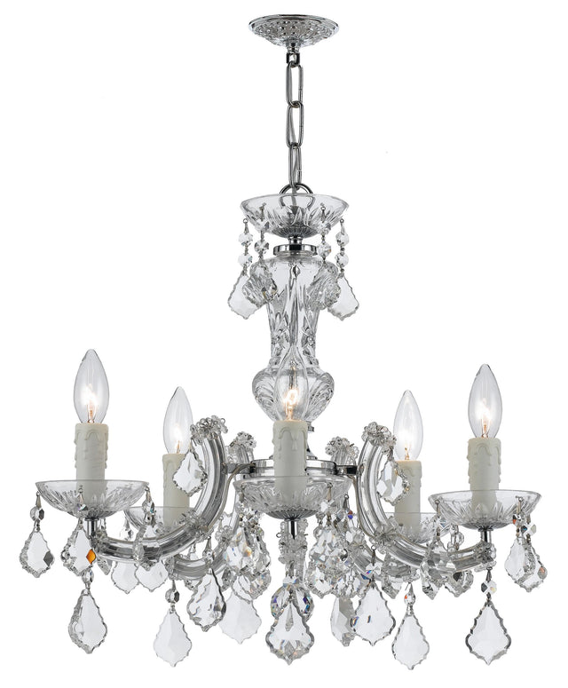 Crystorama Maria Theresa 5 Light Swarovski Strass Crystal Polished Chrome Chandelier