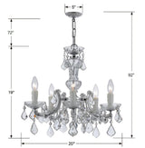 Crystorama Maria Theresa 5 Light Swarovski Strass Crystal Polished Chrome Chandelier