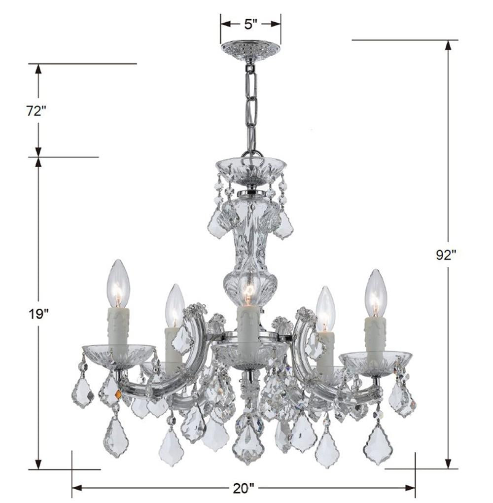 Crystorama Maria Theresa 5 Light Spectra Crystal Polished Chrome Chandelier