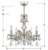 Crystorama Maria Theresa 5 Light Spectra Crystal Gold Chandelier
