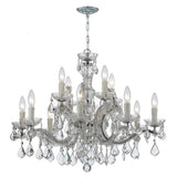 Crystorama Maria Theresa 12 Light Hand Cut Crystal Polished Chrome Chandelier