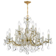 Crystorama Maria Theresa 12 Light Hand Cut Crystal Gold Chandelier