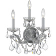 Crystorama Maria Theresa 3 Light Hand Cut Crystal Polished Chrome Sconce