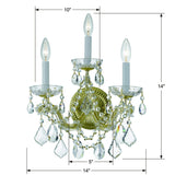 Crystorama Maria Theresa 3 Light Hand Cut Crystal Gold Sconce