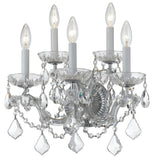 Crystorama Maria Theresa 5 Light Hand Cut Crystal Polished Chrome Sconce