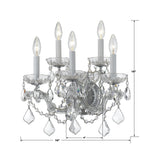 Crystorama Maria Theresa 5 Light Hand Cut Crystal Polished Chrome Sconce