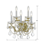 Crystorama Maria Theresa 5 Light Hand Cut Crystal Gold Sconce