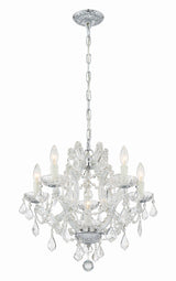 Crystorama Maria Theresa 6 Light Hand Cut Crystal Polished Chrome Chandelier