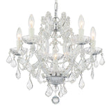 Crystorama Maria Theresa 6 Light Hand Cut Crystal Polished Chrome Chandelier