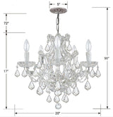 Crystorama Maria Theresa 6 Light Swarovski Strass Crystal Polished Chrome Chandelier