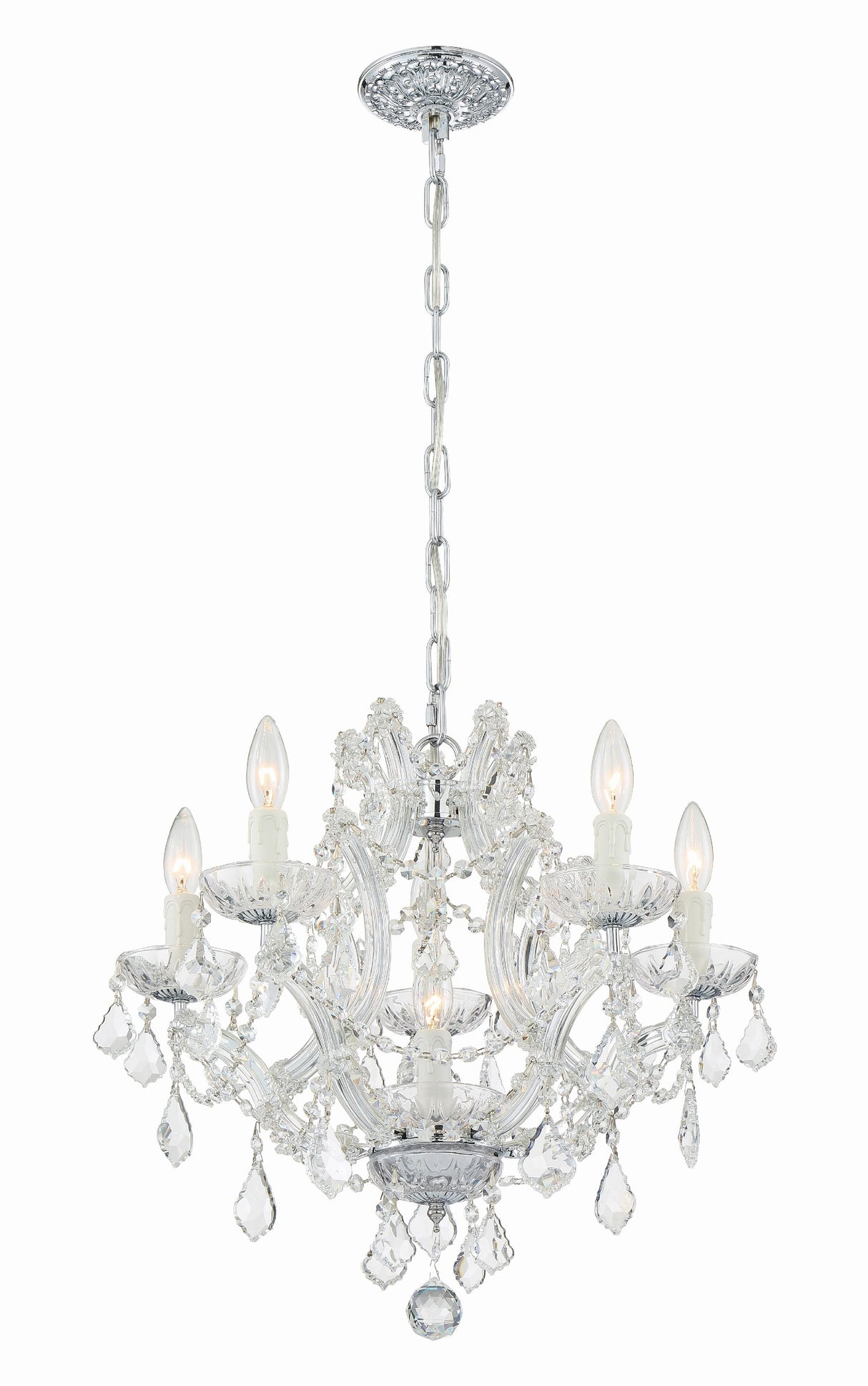 Crystorama Maria Theresa 6 Light Swarovski Strass Crystal Polished Chrome Chandelier