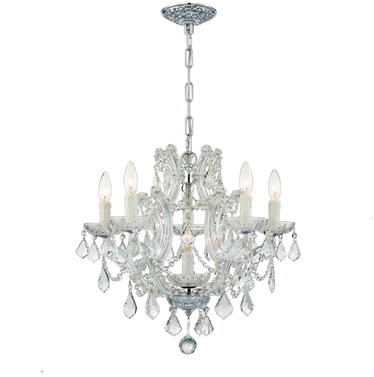 Crystorama Maria Theresa 6 Light Spectra Crystal Polished Chrome Chandelier