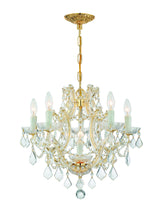 Crystorama Maria Theresa 6 Light Clear Italian Crystal Gold Chandelier