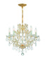 Crystorama Maria Theresa 6 Light Clear Italian Crystal Gold Chandelier