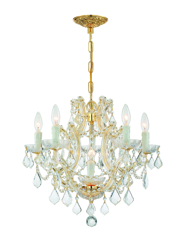 Crystorama Maria Theresa 6 Light Hand Cut Crystal Gold Chandelier
