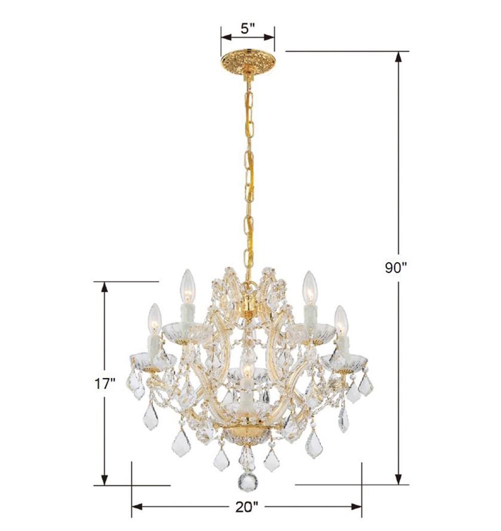 Crystorama Maria Theresa 6 Light Spectra Crystal Gold Chandelier