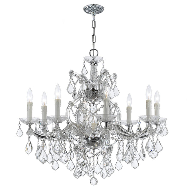 Crystorama Maria Theresa 9 Light Hand Cut Crystal Polished Chrome Chandelier