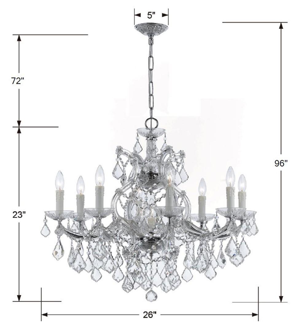 Crystorama Maria Theresa 9 Light Hand Cut Crystal Polished Chrome Chandelier