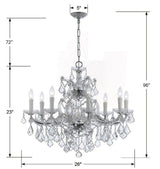 Crystorama Maria Theresa 9 Light Hand Cut Crystal Polished Chrome Chandelier