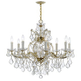Crystorama Maria Theresa 9 Light Hand Cut Crystal Gold Chandelier