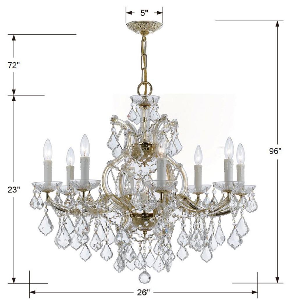 Crystorama Maria Theresa 9 Light Hand Cut Crystal Gold Chandelier