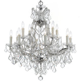 Crystorama Maria Theresa 13 Light Hand Cut Crystal Polished Chrome Chandelier