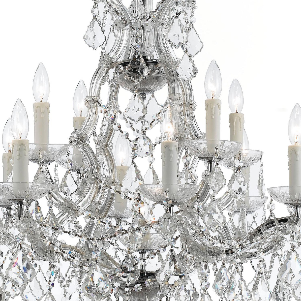 Crystorama Maria Theresa 13 Light Hand Cut Crystal Polished Chrome Chandelier
