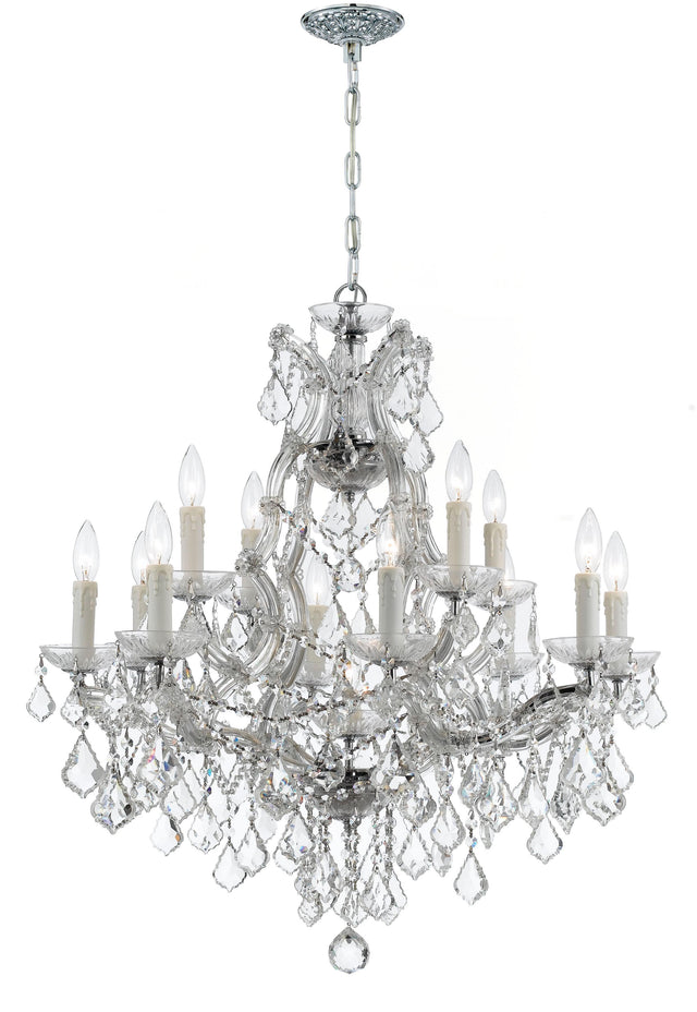 Crystorama Maria Theresa 13 Light Swarovski Strass Crystal Polished Chrome Chandelier