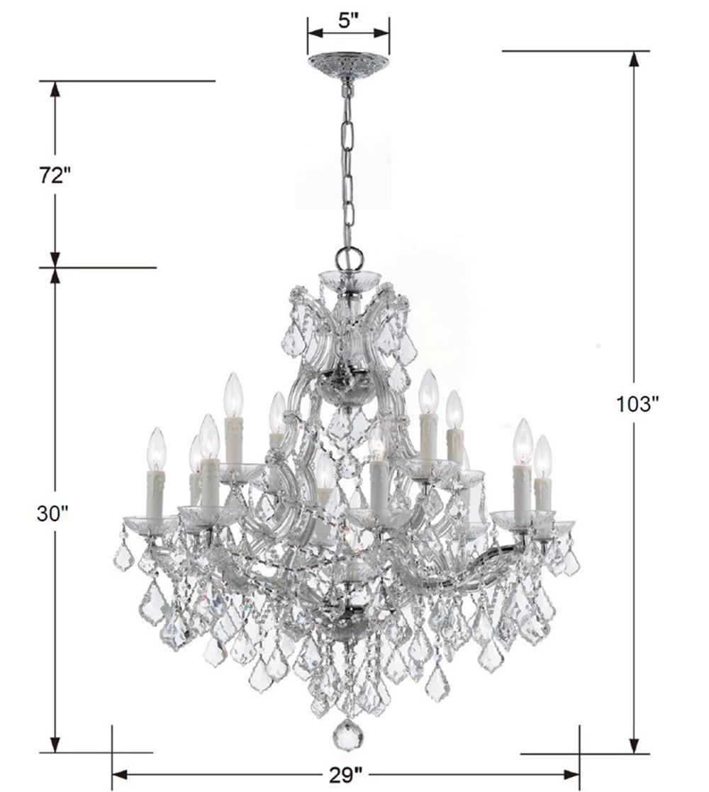 Crystorama Maria Theresa 13 Light Swarovski Strass Crystal Polished Chrome Chandelier