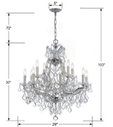 Crystorama Maria Theresa 13 Light Spectra Crystal Polished Chrome Chandelier