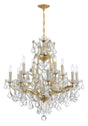 Crystorama Maria Theresa 13 Light Swarovski Strass Crystal Gold Chandelier