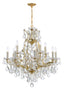 Crystorama Maria Theresa 13 Light Hand Cut Crystal Gold Chandelier