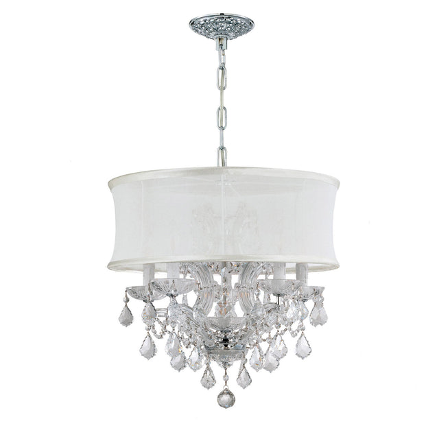 Crystorama Brentwood 6 Light Crystal Polished Chrome Drum Shade Chandelier