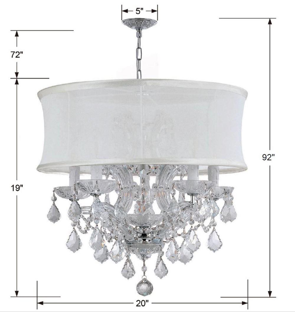 Crystorama Brentwood 6 Light Spectra Crystal Polished Chrome Drum Shade Chandelier