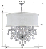 Crystorama Brentwood 6 Light Spectra Crystal Polished Chrome Drum Shade Chandelier