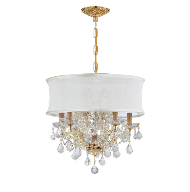 Crystorama Brentwood 6 Light Crystal Gold Drum Shade Chandelier