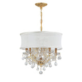 Crystorama Brentwood 6 Light Spectra Crystal Gold Drum Shade Chandelier