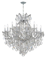 Crystorama Maria Theresa 19 Light Clear Italian Crystal Polished Chrome Chandelier