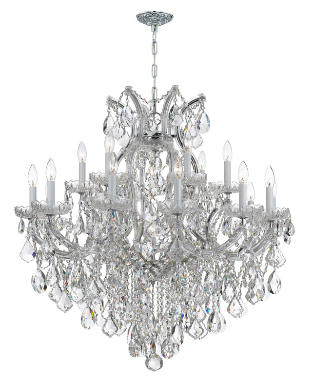 Crystorama Maria Theresa 19 Light Clear Italian Crystal Polished Chrome Chandelier