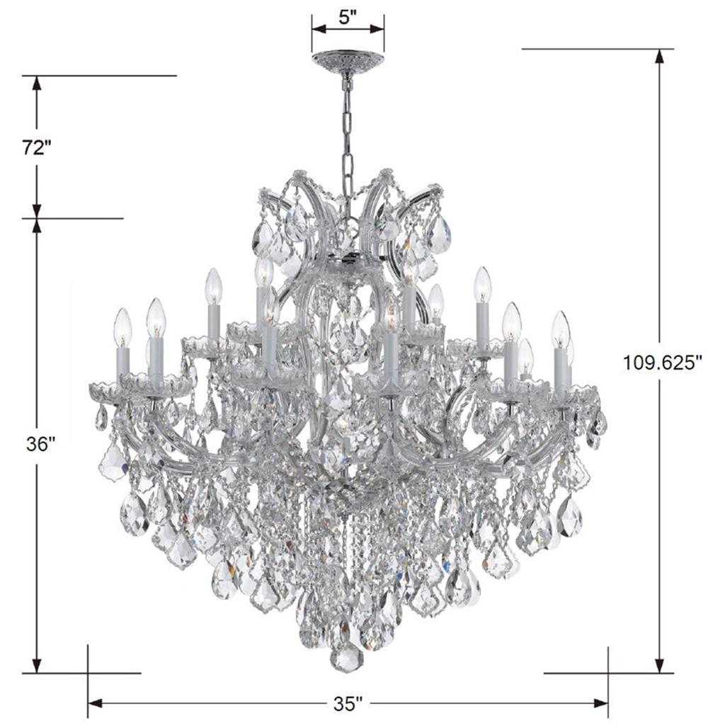 Crystorama Maria Theresa 19 Light Clear Italian Crystal Polished Chrome Chandelier