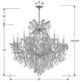 Crystorama Maria Theresa 19 Light Clear Italian Crystal Polished Chrome Chandelier