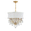 Crystorama Brentwood 6 Light Swarovski Strass Crystal Gold Drum Shade Chandelier