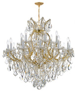 Crystorama Maria Theresa 19 Light Clear Italian Crystal Gold Chandelier