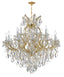 Crystorama Maria Theresa 19 Light Clear Italian Crystal Gold Chandelier