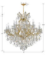 Crystorama Maria Theresa 19 Light Clear Italian Crystal Gold Chandelier